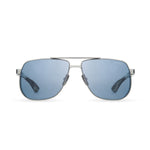 BUGATTI 100 GM SS DBH SIZE 62 #Gunmetal - Sterling Silver - Dark Blue Horn Acetate - Blue Lens