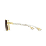 BUGATTI 100 WG TRT SIZE 62 3COLOR White Gold - Classic Tortoise Acetate Temples - Brown Gradient Lens