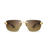 BUGATTI 36H CH 24K SIZE 58 #24K Yellow Gold - Classic Horn Acetate - Brown Gradient Lens