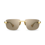 BUGATTI 36H WP 24K 24K Yellow Gold - White Pearl Acetate - Light Brown Lens SIZE 58