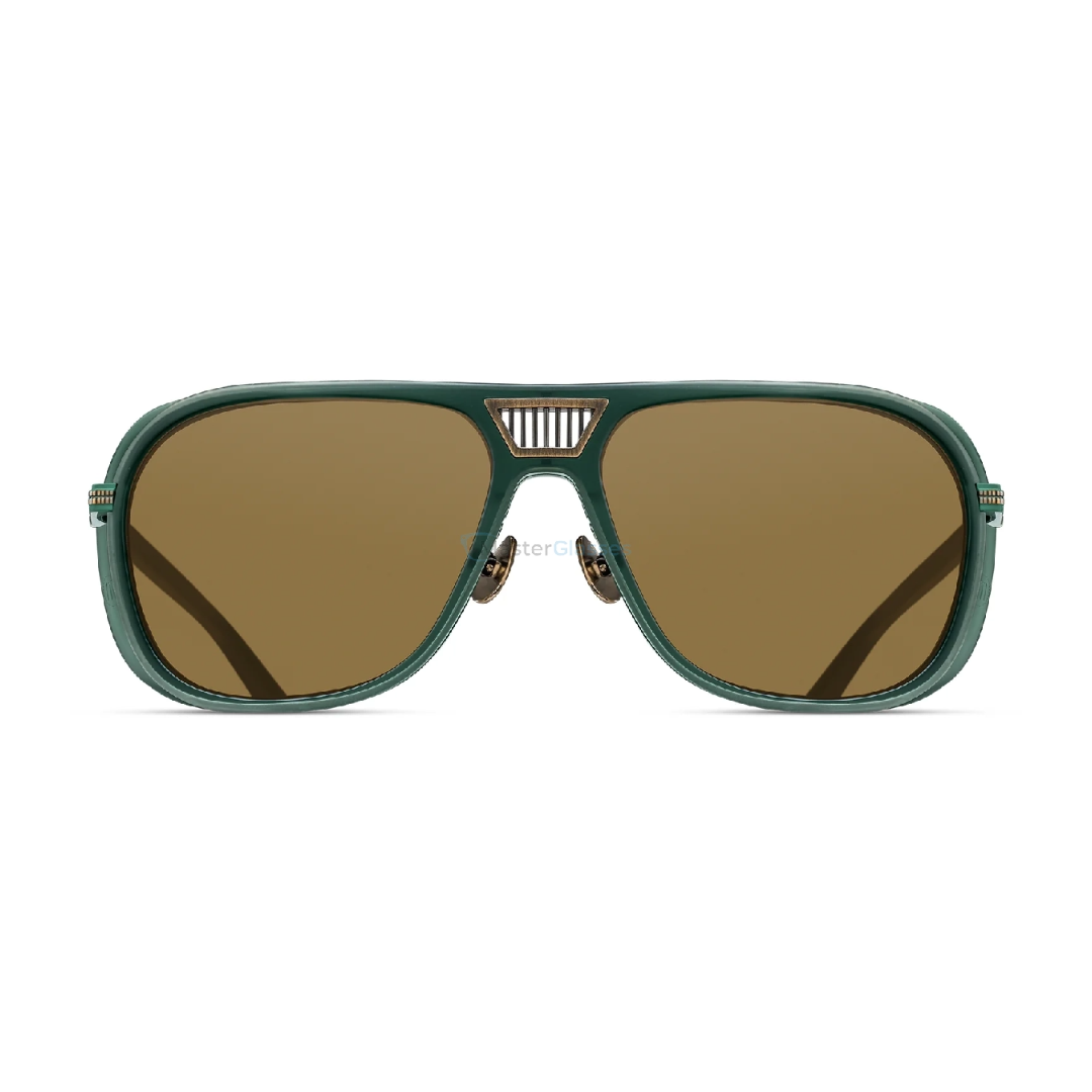 MATSUDA M3023 V2 AG/MBG 58 ANTIQUE GOLD - MATTE BTTLE GREEN