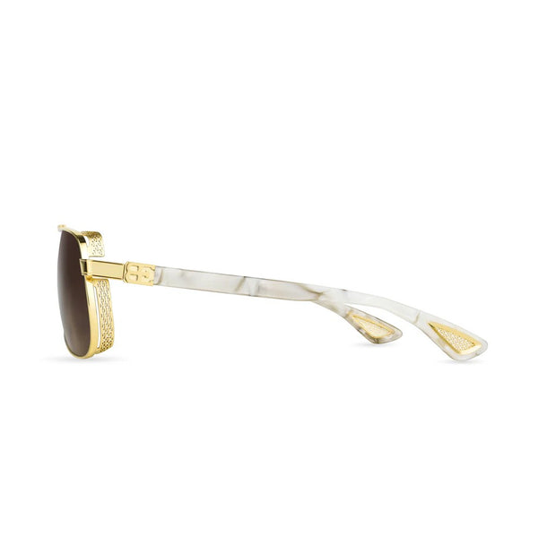 BUGATTI 100 WG TRT SIZE 62 3COLOR White Gold - Classic Tortoise Acetate Temples - Brown Gradient Lens
