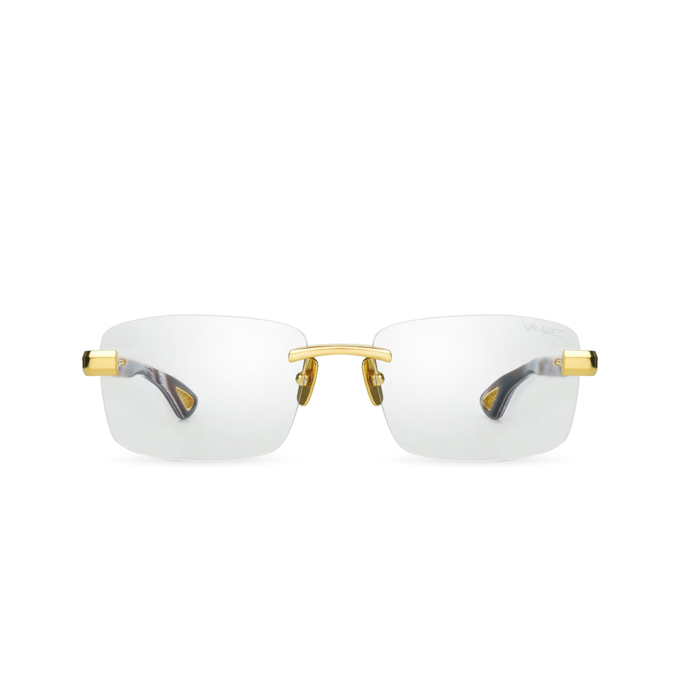 BUGATTI 36B CH S24K 24K Yellow Gold - Classic Horn Acetate - Clear Optical Lens