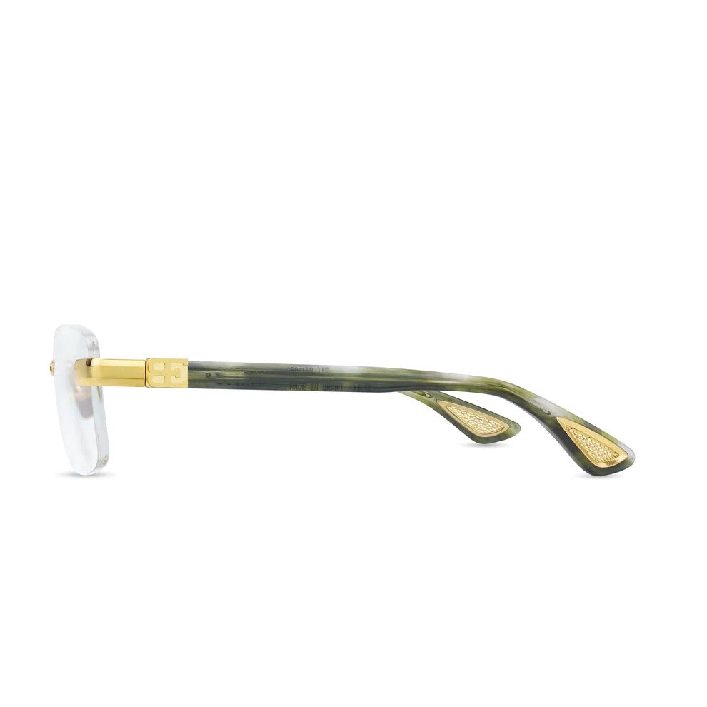 BUGATTI 36B GRM 24K SIZE 58 #24K Yellow Gold - Green Marble Acetate