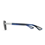 BUGATTI 36H BBS SS SIZE 58 # Sterling Silver - Bugatti Blue Swirl Acetate - Grey Gradient Lens