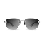 BUGATTI 36H BP SS SIZE 58 Sterling Silver - Black Pearl Acetate - Blue Lens