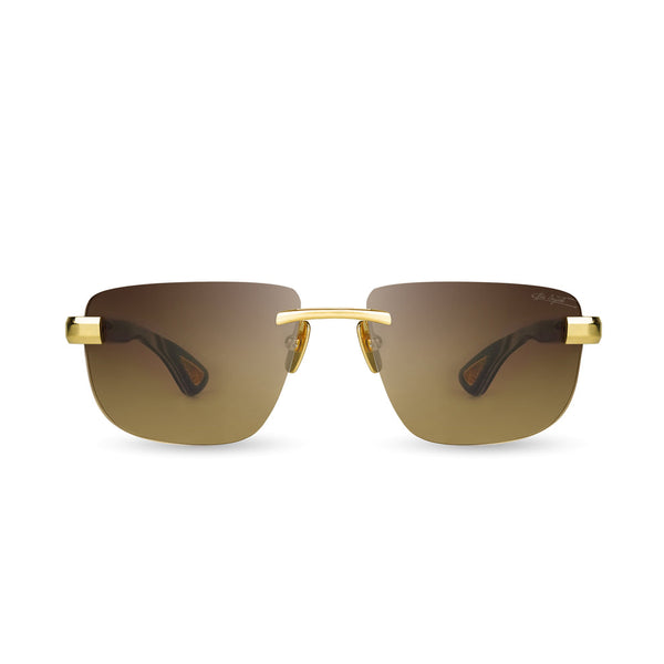 BUGATTI 36H CH 24K SIZE 58 #24K Yellow Gold - Classic Horn Acetate - Brown Gradient Lens